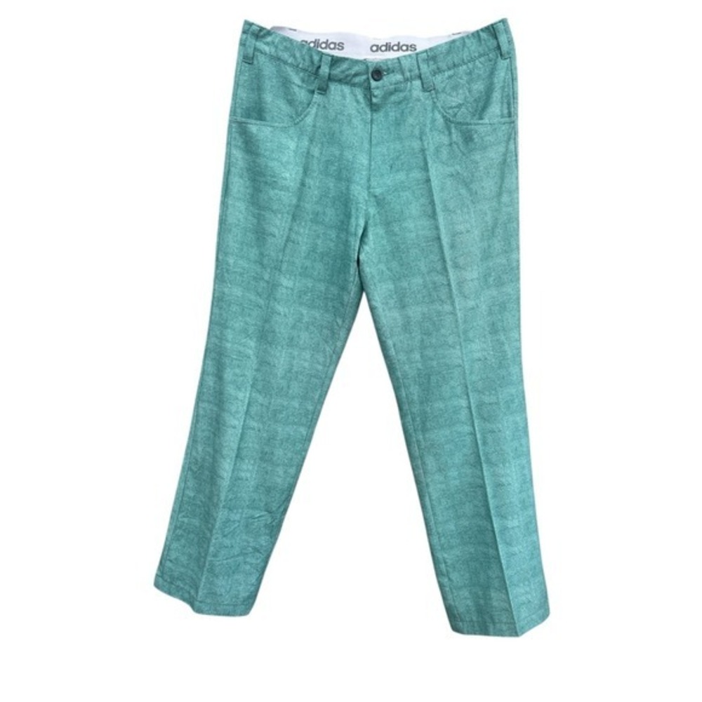 Adidas Golf Ultimate365 Heathered Green Performance Pants Mens 30x32 Flat Front - Picture 5 of 5